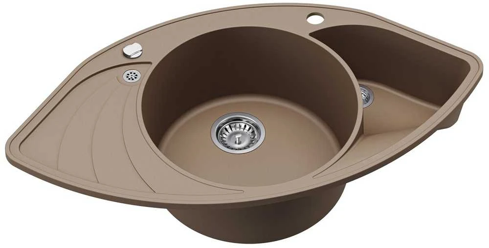 Compotexa Akmens masės plautuvė HELIKA Papilon SCP151AW, Silicsana spalva: Šviesiai ruda | Mocha warm 114