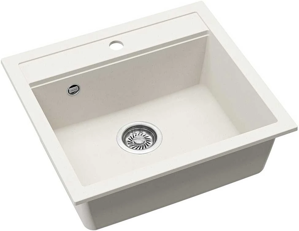 Compotexa Akmens masės plautuvė HELIKA Quadro SQQ100W, Silicsana spalva: Balta | Alba 710