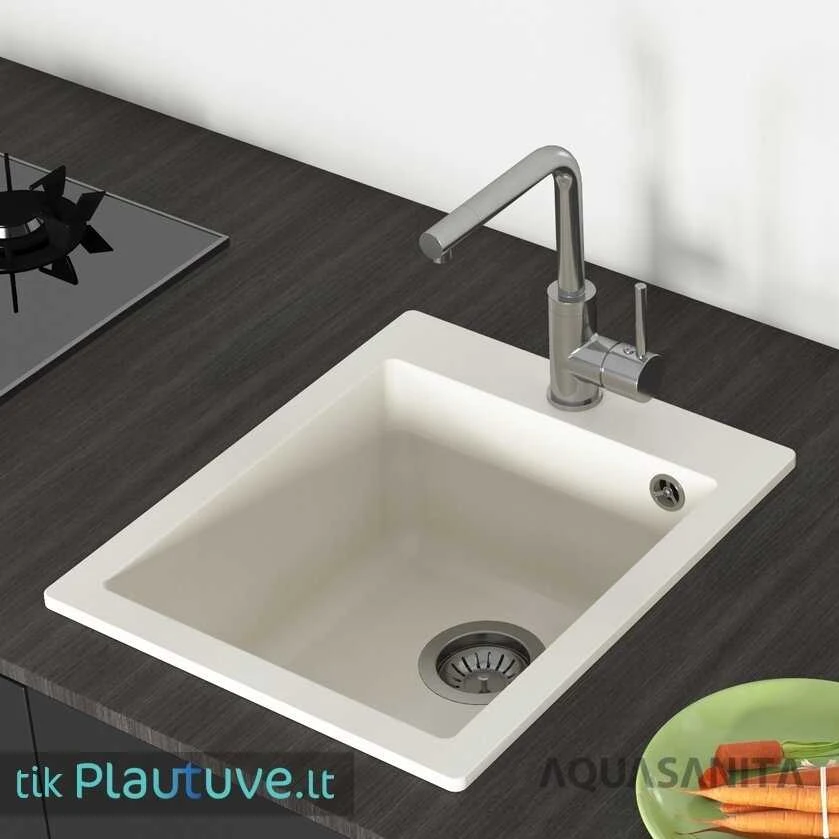 Plautuvė AQUASANITA SIMPLEX SQS100W 601 Juodas - Metallic, uždaromas ventilis
