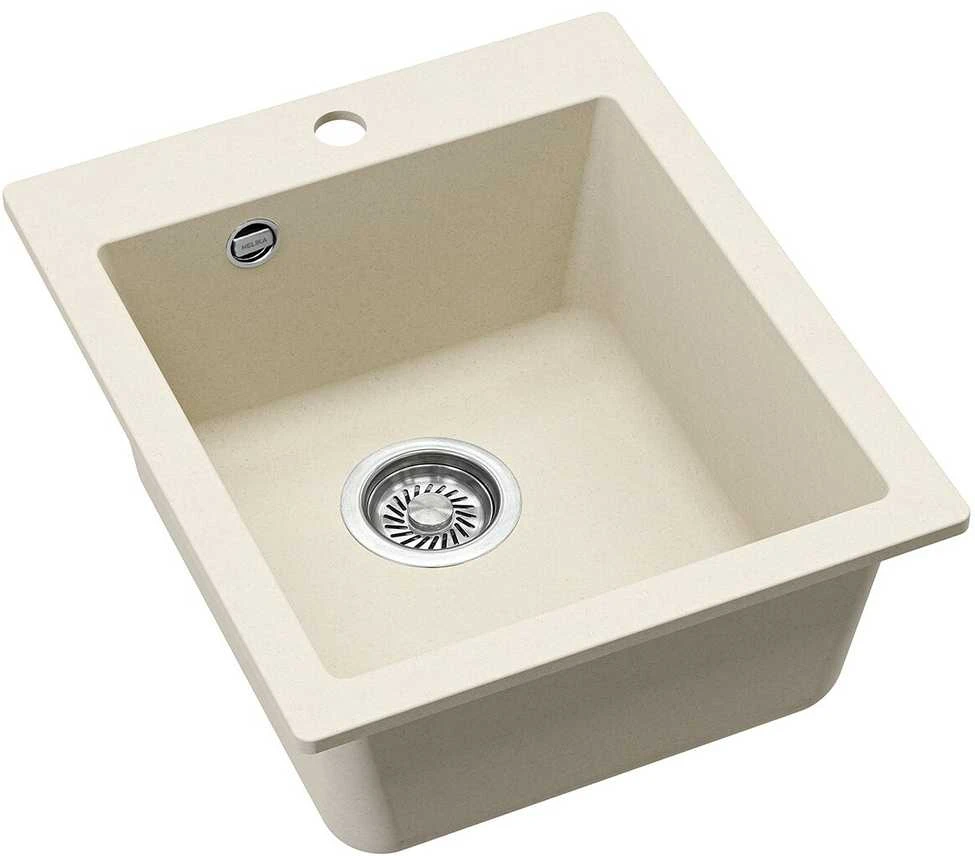 Compotexa Akmens masės plautuvė HELIKA Simplex SQS100W, Silicsana spalva: Migdolinė | Blanched almond 113
