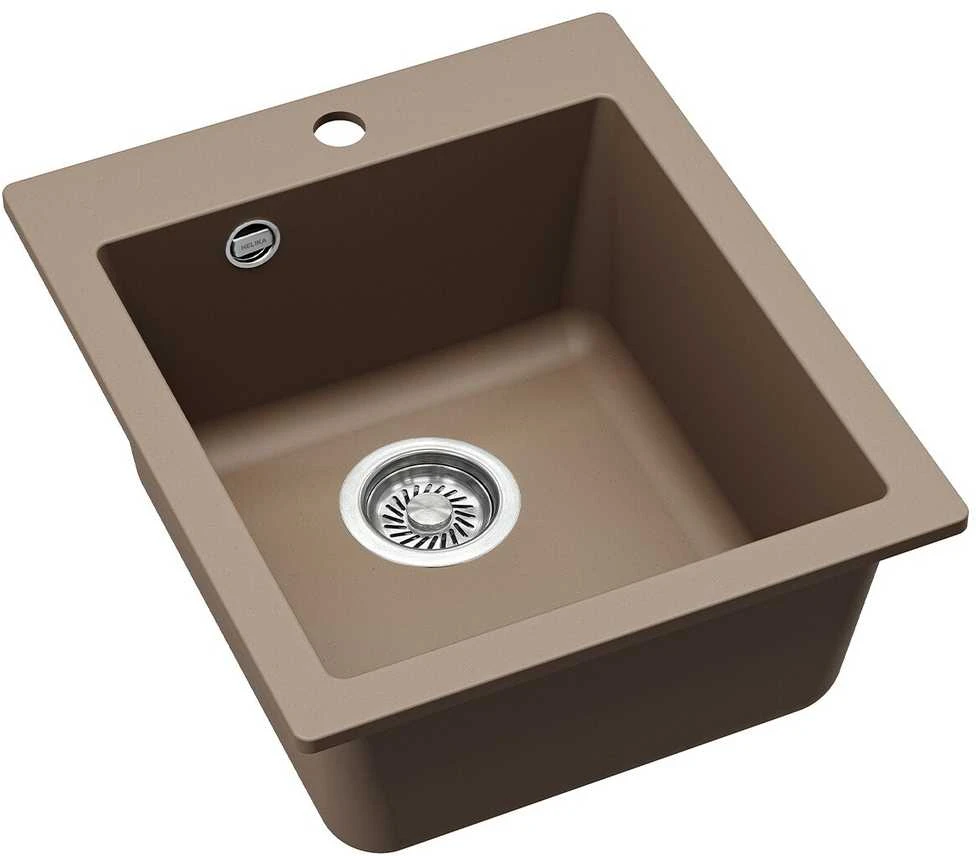 Compotexa Akmens masės plautuvė HELIKA Simplex SQS100W, Silicsana spalva: Šviesiai ruda | Mocha warm 114
