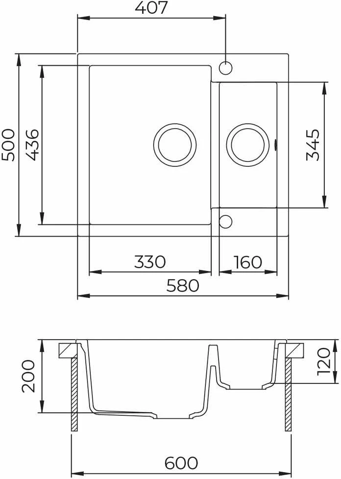 Compotexa Akmens masės plautuvė HELIKA Tessa SQT150AW, Silicsana spalva: Balta | Alba 710