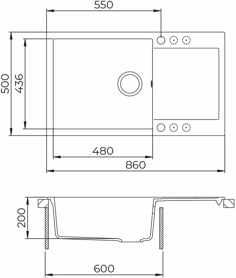 Compotexa Akmens masės plautuvė HELIKA TessaPlus SQT104AWP, Silicsana spalva: Šiltas betonas | Argent 220