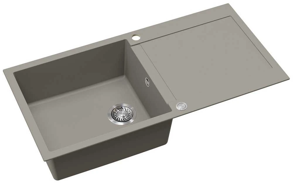 Compotexa Akmens masės plautuvė HELIKA TessaPlus SQT103AWP, Silicsana spalva: Šiltas betonas | Argent 220