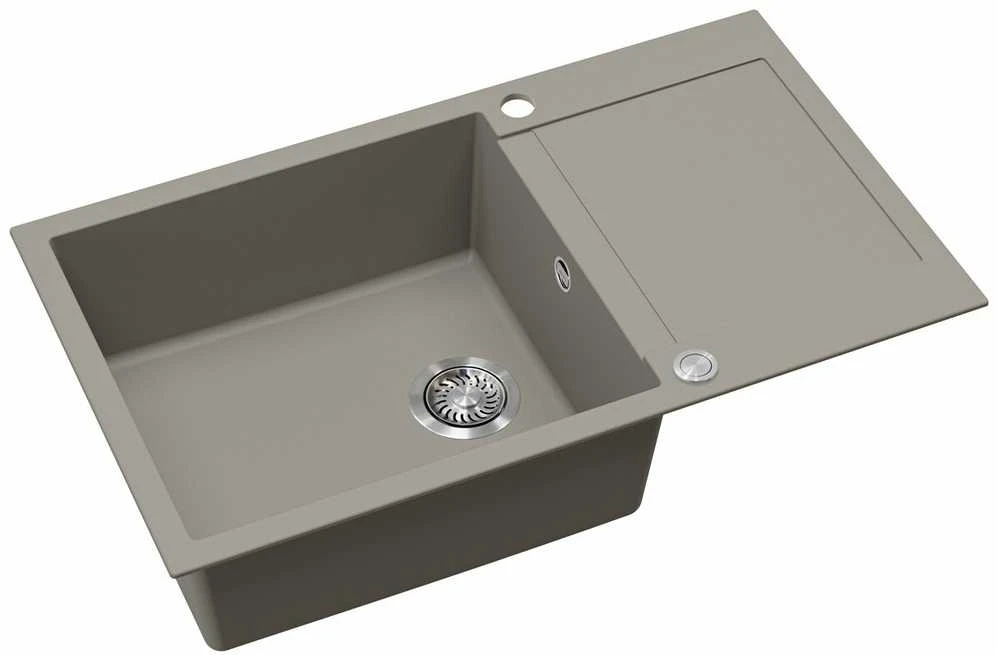 Compotexa Akmens masės plautuvė HELIKA TessaPlus SQT104AWP, Silicsana spalva: Šiltas betonas | Argent 220