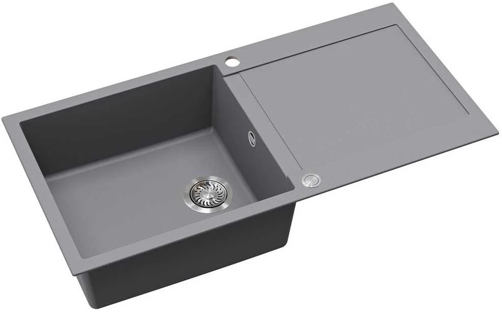 Compotexa Akmens masės plautuvė HELIKA TessaPlus SQT103AWP, Silicsana spalva: Pilka| Aliumetallic 202