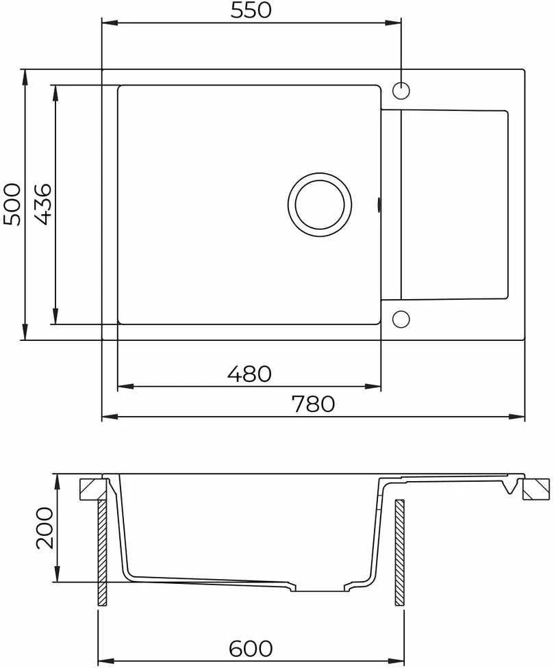 Compotexa Akmens masės plautuvė HELIKA TessaPlus SQT105AWP, Silicsana spalva: Grafitas | Graphite 222