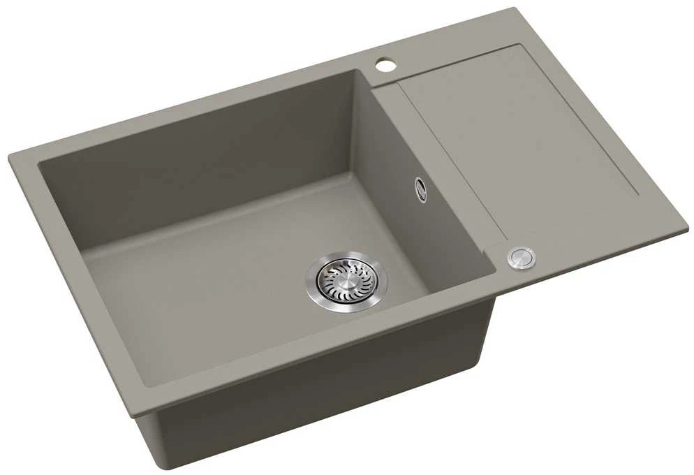 Compotexa Akmens masės plautuvė HELIKA TessaPlus SQT105AWP, Silicsana spalva: Šiltas betonas | Argent 220