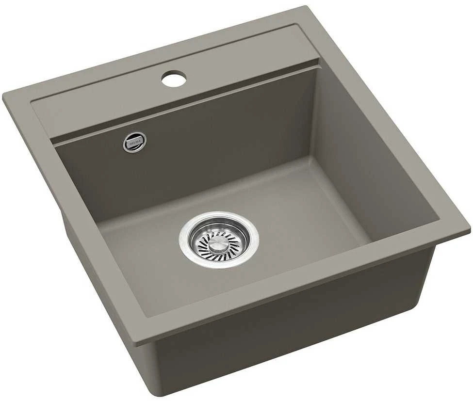Compotexa Dirbtinio granito plautuvė HELIKA Tessa SQT100W, Silicsana spalva: Šiltas betonas | Argent 220