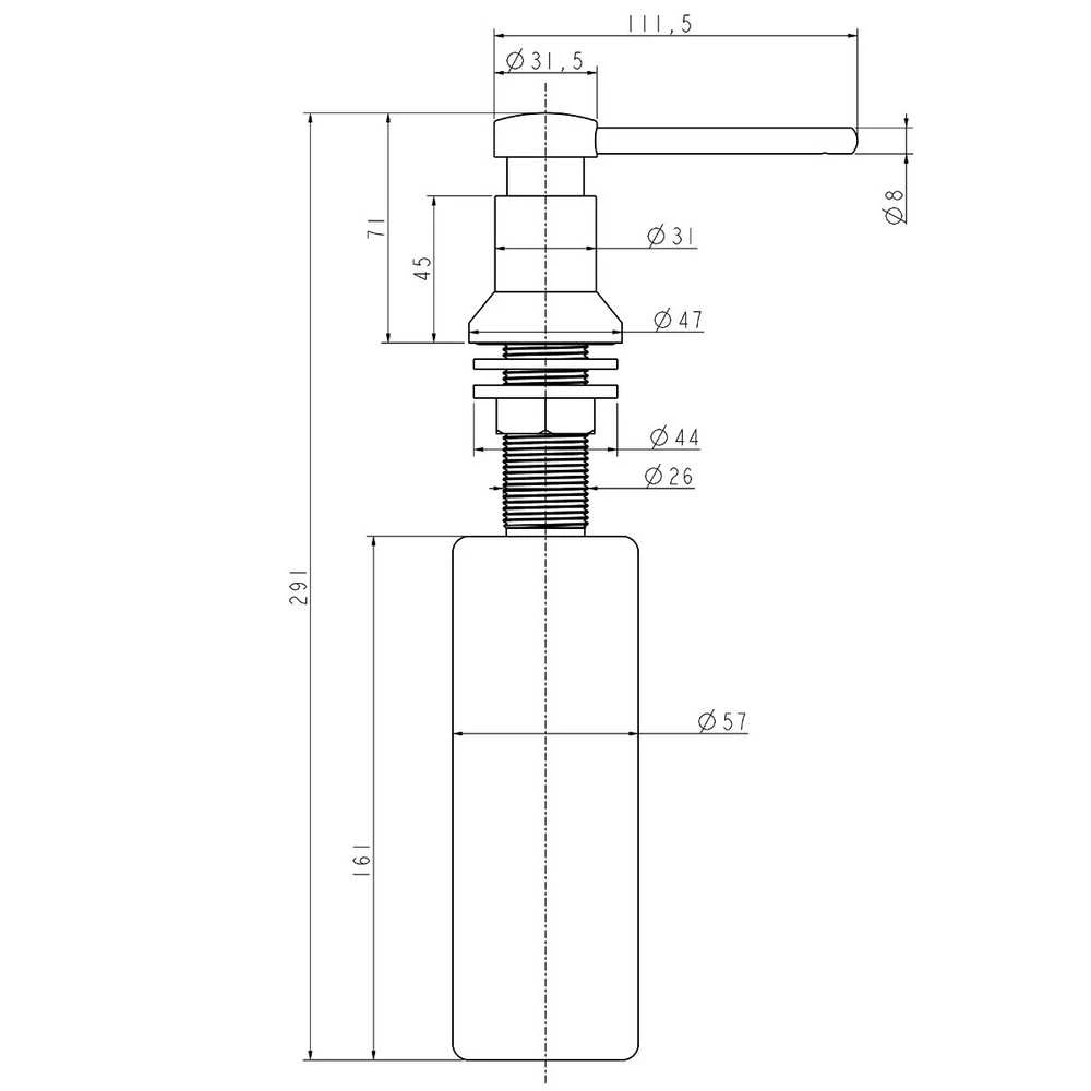 Compotexa Skysto muilo dozatorius plautuvei HELIKA DH-002, plieno spalvos