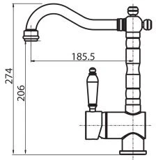 Plautuvės maišytuvas HELIKA Hera 2473-511, sendinto vario spalvos