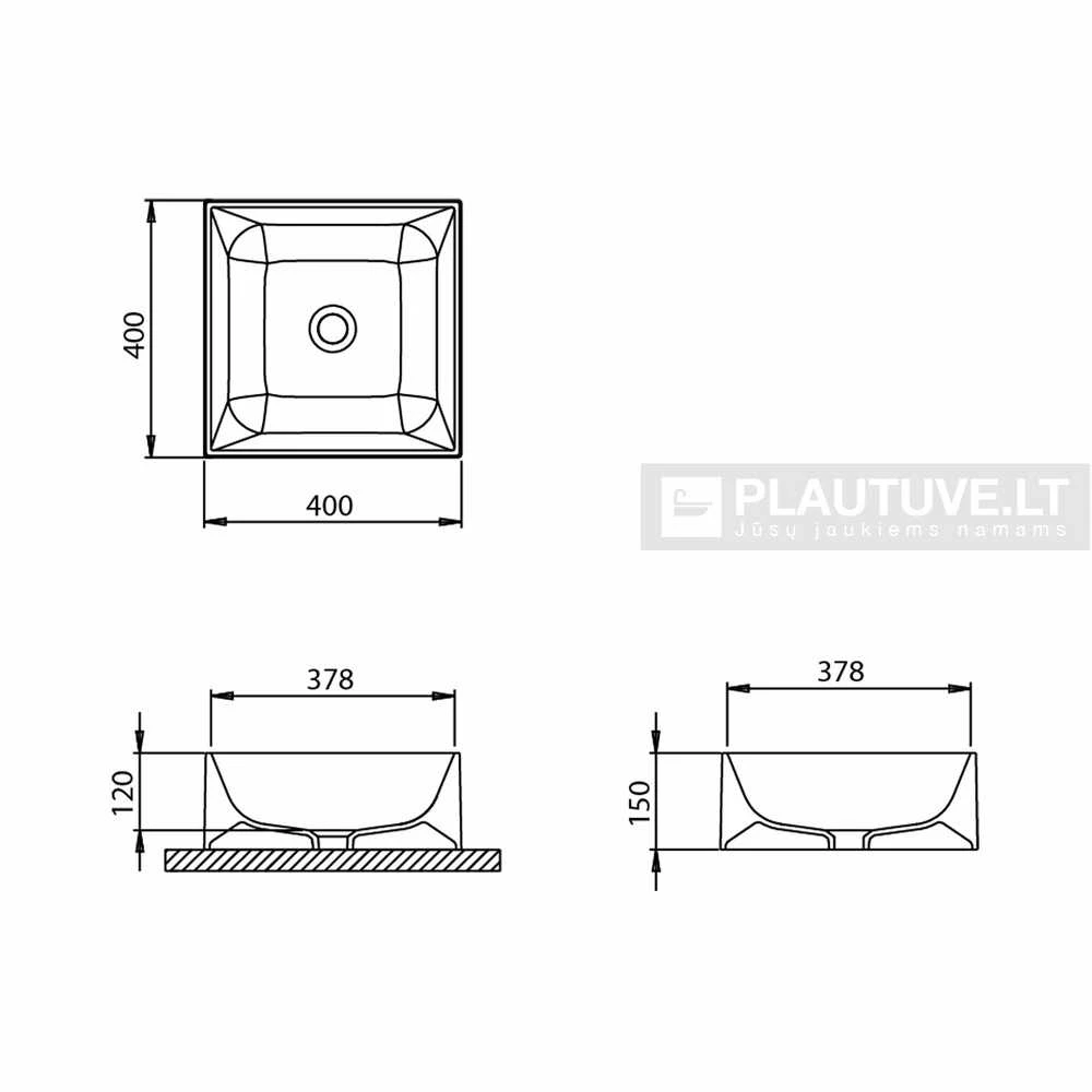 Praustuvas voniai Severe BQK40, Silicsana spalva: Šiltas betonas | Argent 220