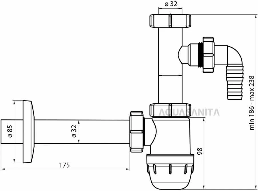 Sifonas praustuvui AQ-T4