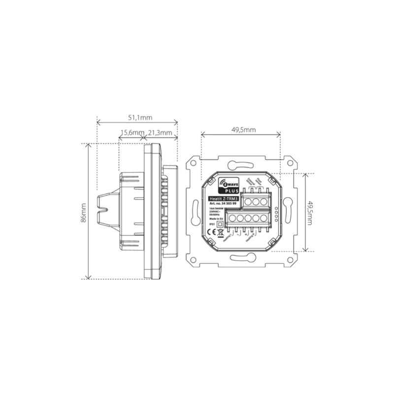Magnum Heating Termostatas MAGNUM Z-Wave Control juodas