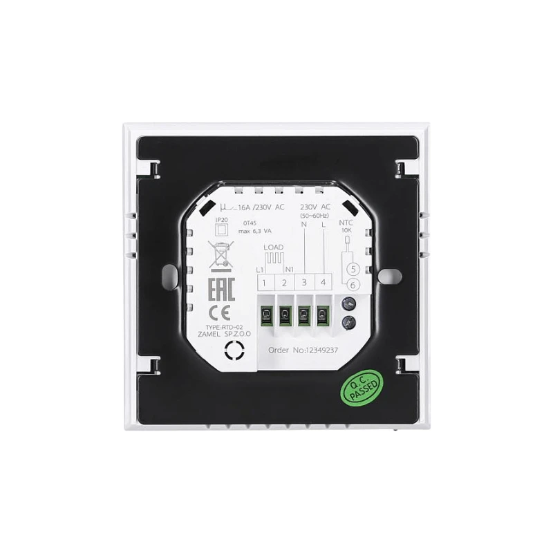 Termostatas ZAMEL RTD-02 baltas