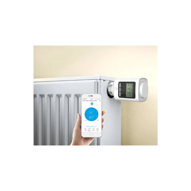 Išmanusis ZigBee TUYA termostatas radiatoriui su LCD, valdomas programėle, WOOX