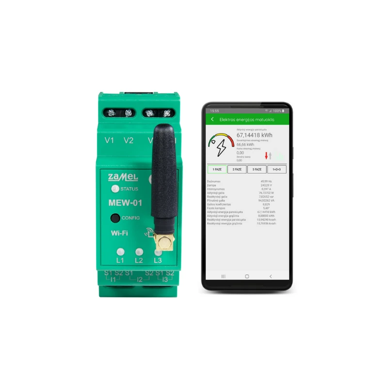 Zamel Supla MEW-01/1F WiFi elektros energijos skaitiklis