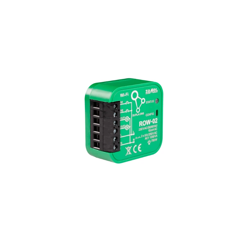 Zamel Supla ROW-02 - 2x relė 230V Wifi - Android/iOS programėlė