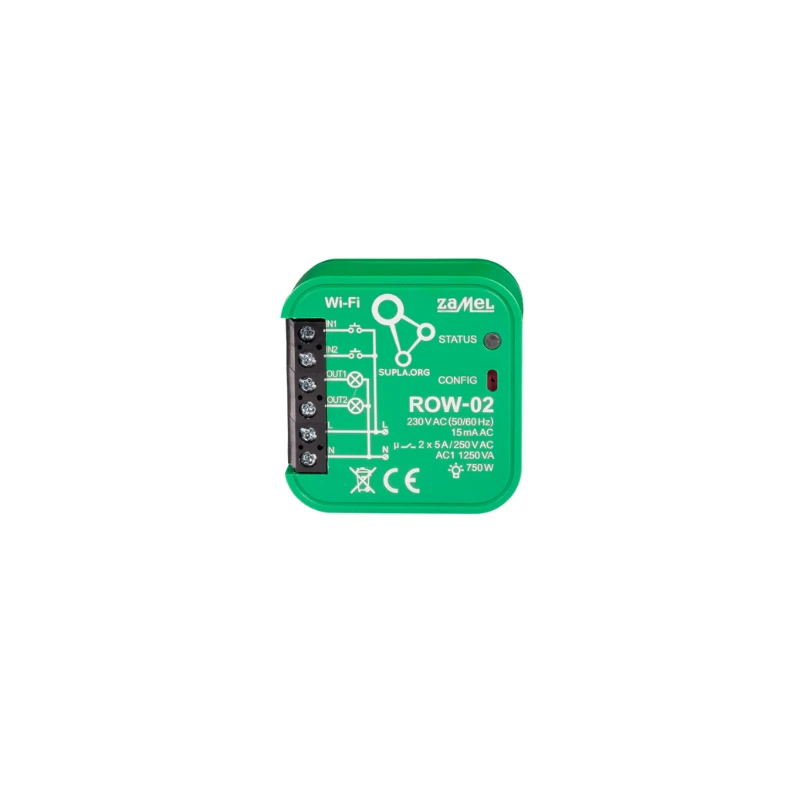 Zamel Supla ROW-02 - 2x relė 230V Wifi - Android/iOS programėlė