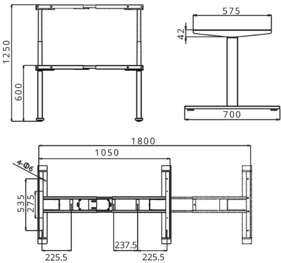 Amona Reguliuojamo Aukščio Stalo Kojos SH312T9-DM-PRO, 2 Varikliai, 3 Pakopos, 140 kg