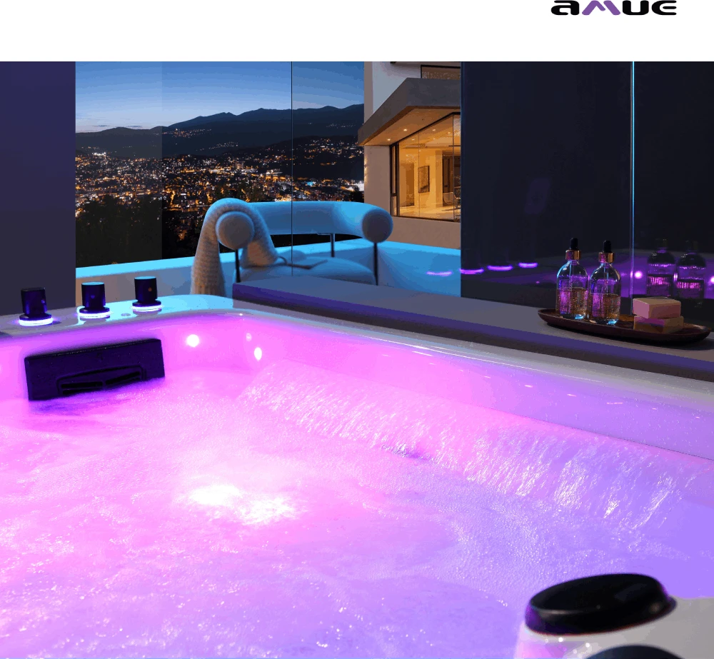 Amue Wellness Spa Masažinė vonia AMUE Avigator 2, dvivietė, 190x130X72cm.
