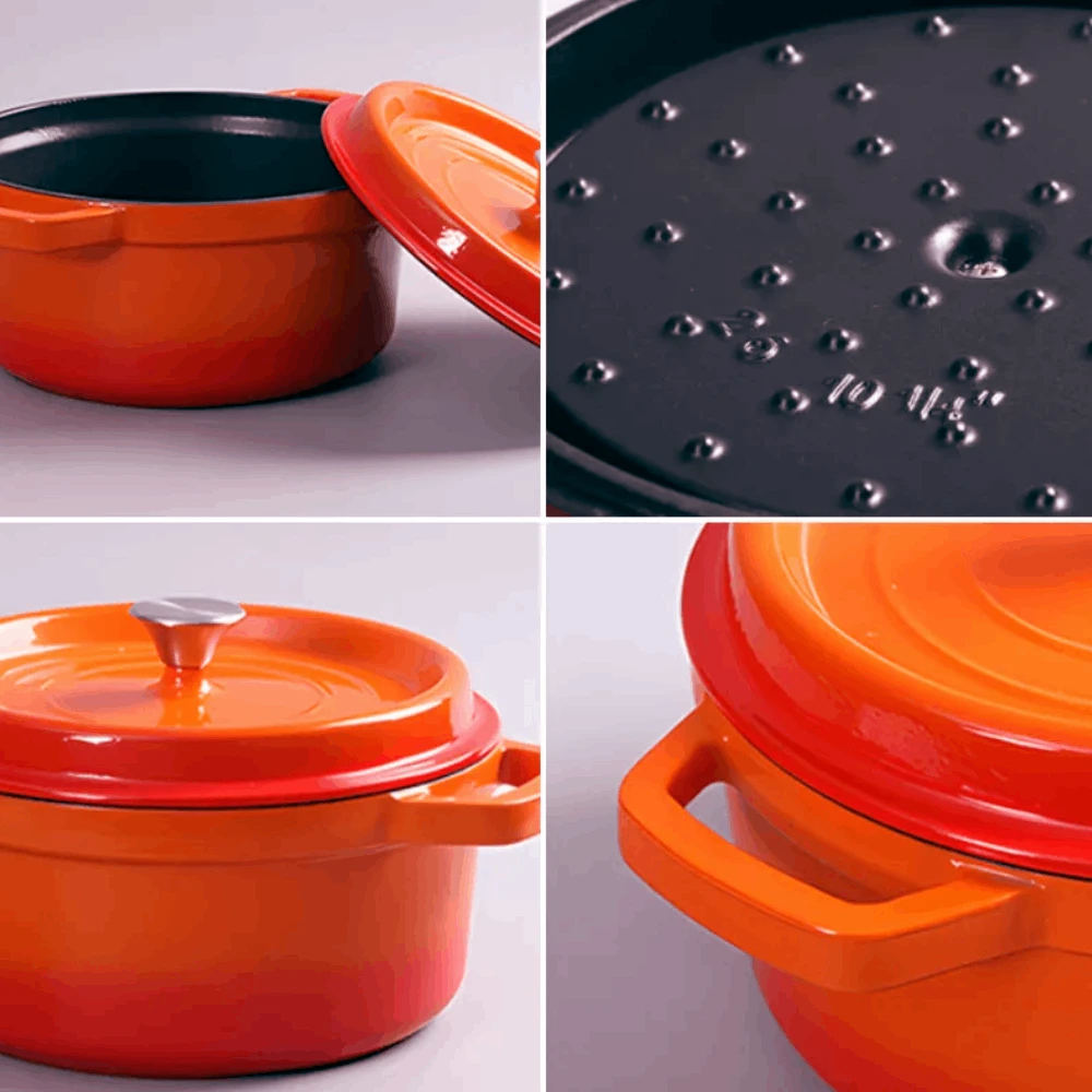 Emaliuotas ketaus puodas TETSU Stew 4,8 litro, Raudonas, 26 cm.