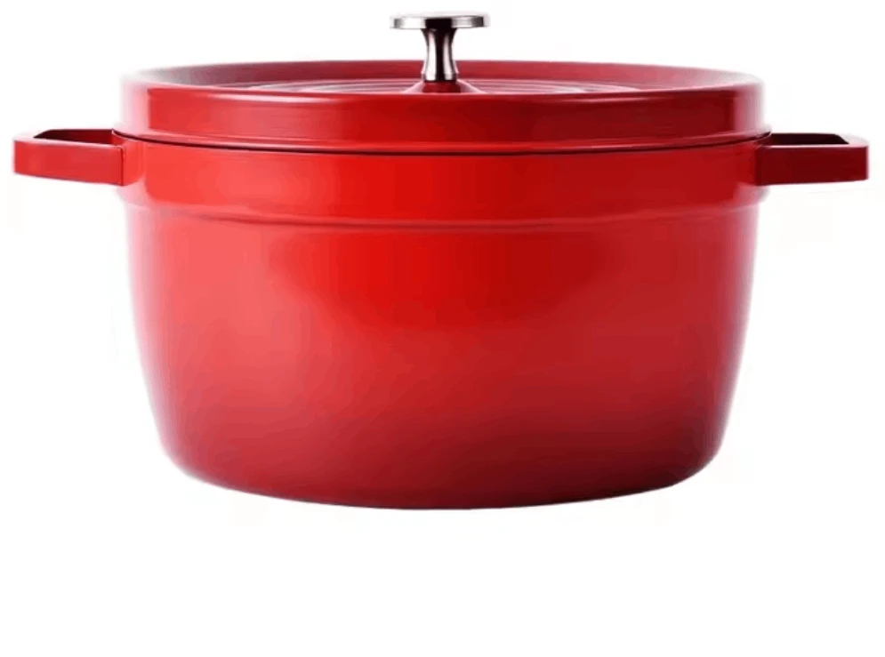 Emaliuotas ketaus puodas TETSU Stew 4,8 litro, Raudonas, 26 cm.