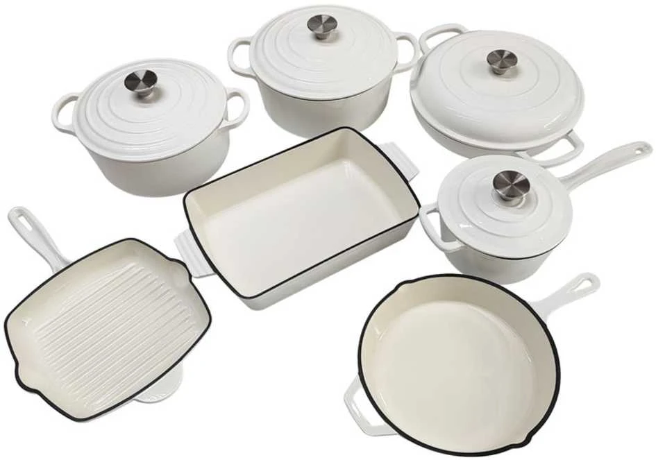 Emaliuotų ketaus puodų rinkinys TETSU Stew 7, Baltas