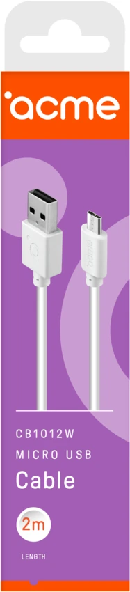 ACME CB1012W micro USB laidas, 2m