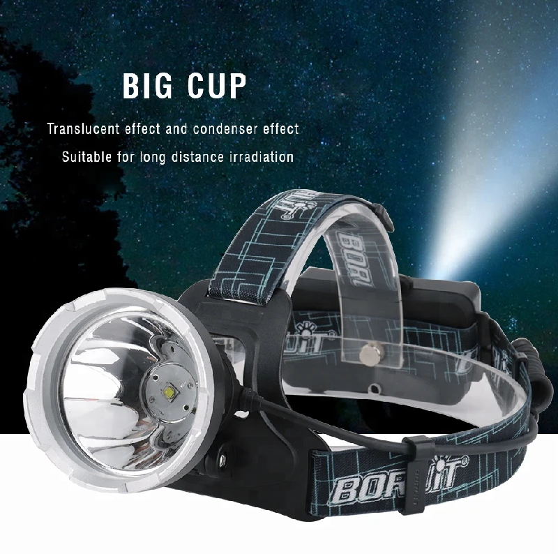 LED Galvos Žibintas BORUiT YHX-1030, su SOS švilpuku
