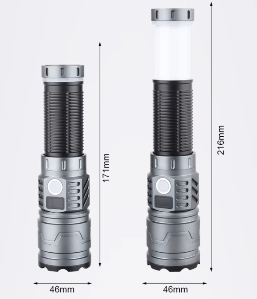 LED Žibintuvėlis Tiger Wolf HL-1303 su skaitmeniniu indikatoriumi