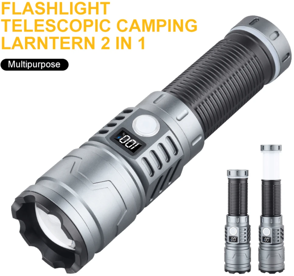LED Žibintuvėlis Tiger Wolf HL-1303 su skaitmeniniu indikatoriumi