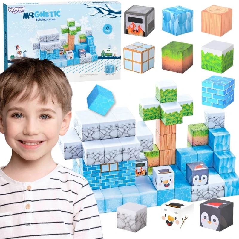 WOOPIE Magnetinis 3D Konstruktorius Žiemos Pasaulis 66vnt