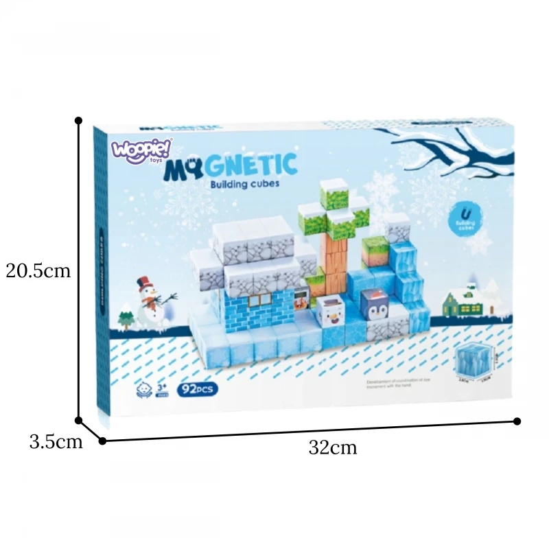WOOPIE Magnetinis 3D Konstruktorius Žiemos Pasaulis 66vnt