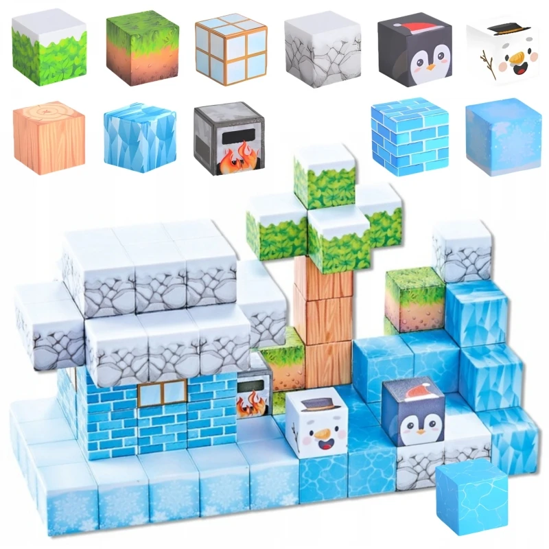 WOOPIE Magnetinis 3D Konstruktorius Žiemos Pasaulis 66vnt