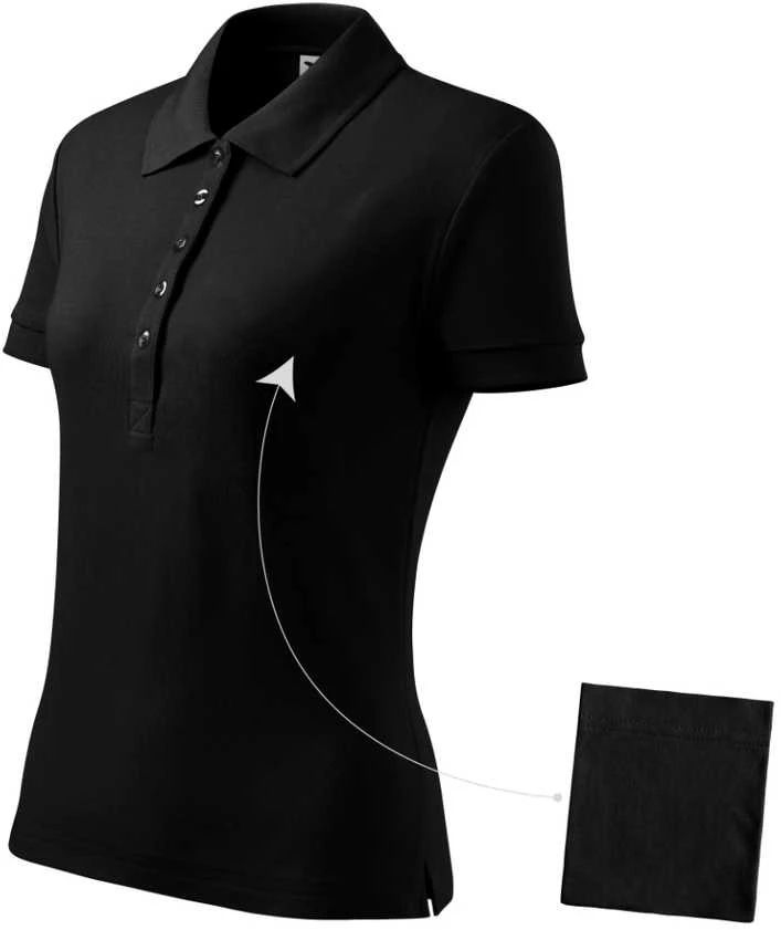 Malfini As Moteriški Polo Marškinėliai MALFINI Cotton Juodas, 170 g/m²