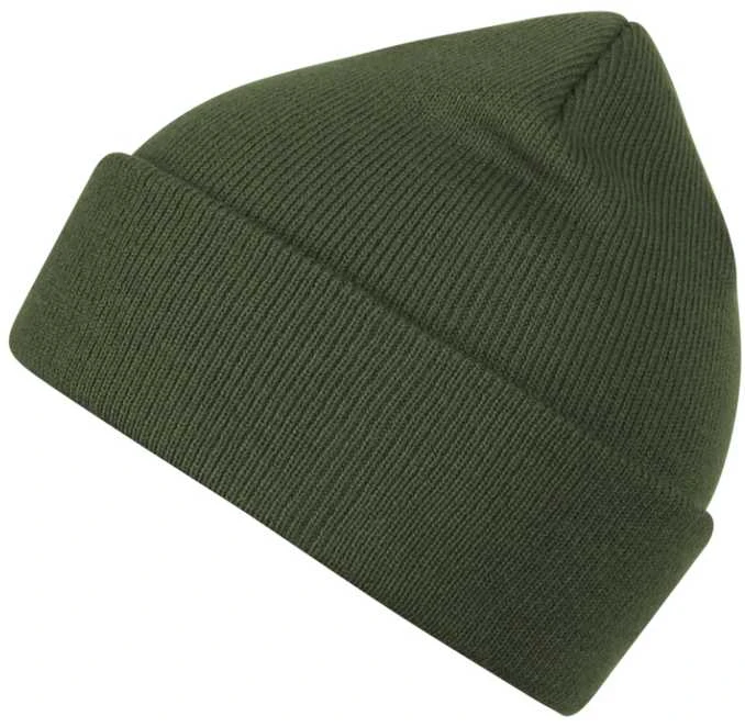 Malfini As Unisex megzta kepurė MALFINI Beanie 315 Khaki – klasikinis žieminis modelis