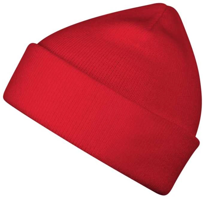 Malfini As Unisex megzta kepurė MALFINI Beanie 315 red – klasikinis žieminis modelis