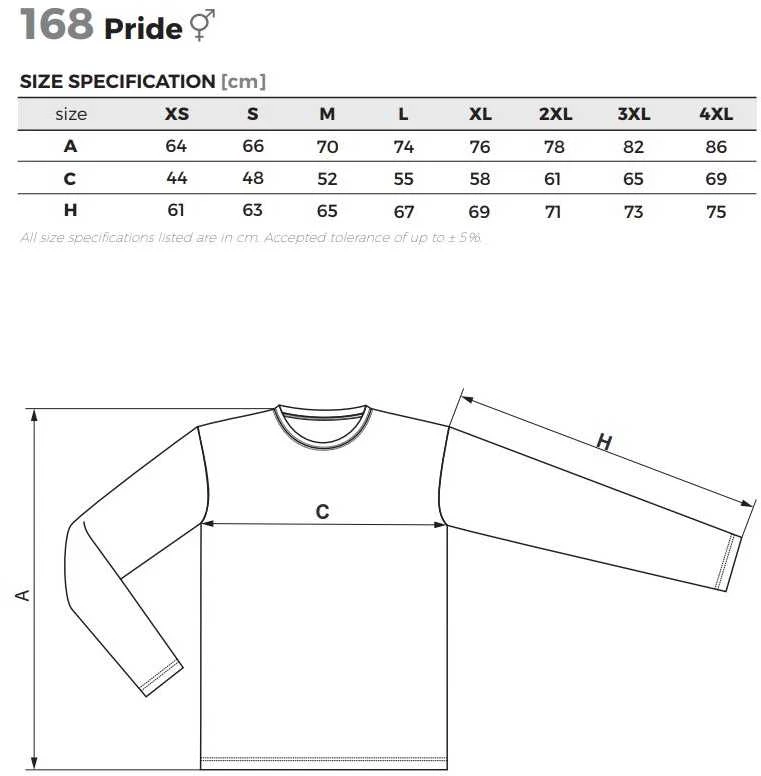 Malfini Marškinėliai Pride Unisex, Raudoni