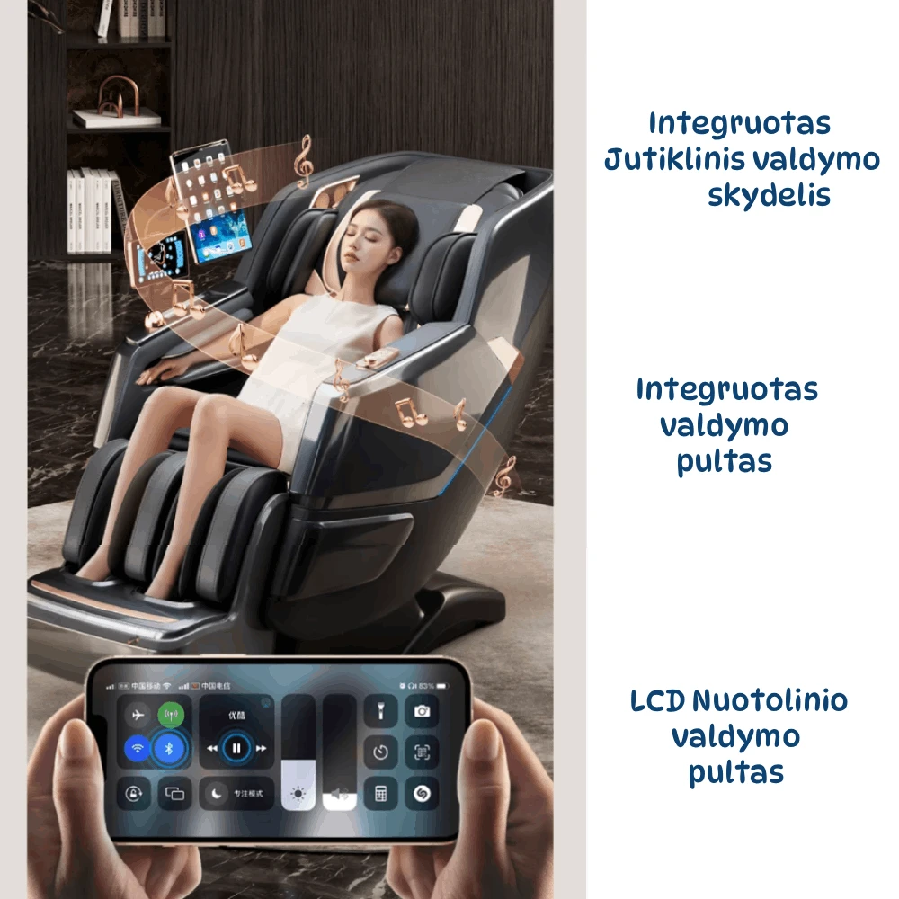 Masažinis krėslas JARE DeepRelax SL, Juodas