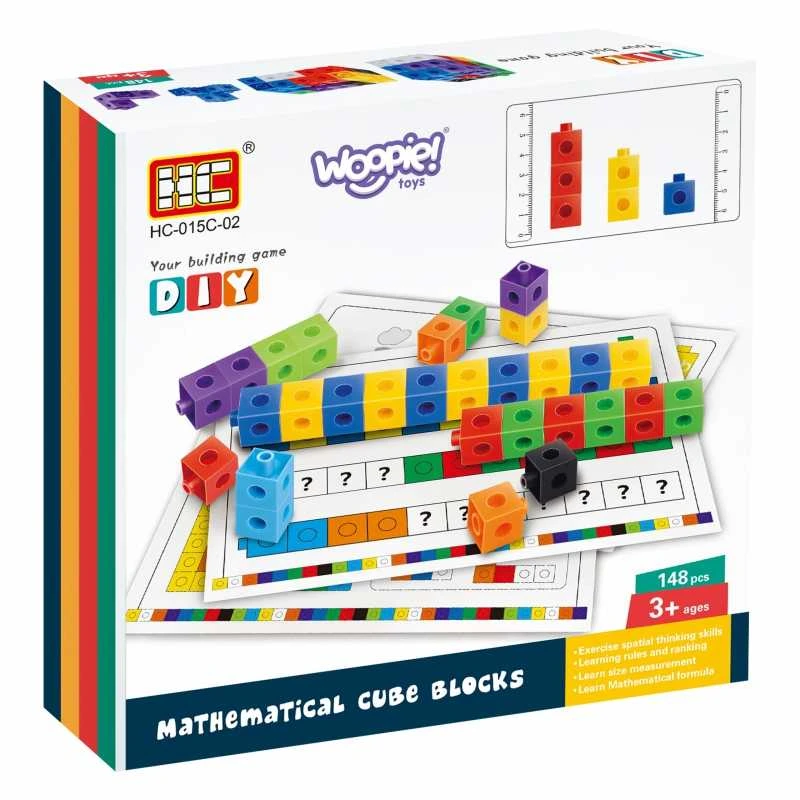 Matematikos Dėlionė Konstrukcijos Kaladėlės + Raštai Woopie 148 vnt.