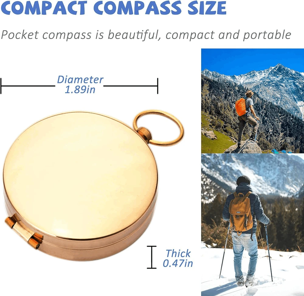 Mini Kompasas THOMS Hiking Gold Fluo