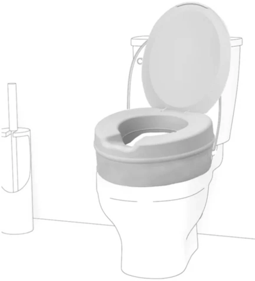 None Minkštas tualeto paaukštinimas su dangčiu, aukštis 14 cm