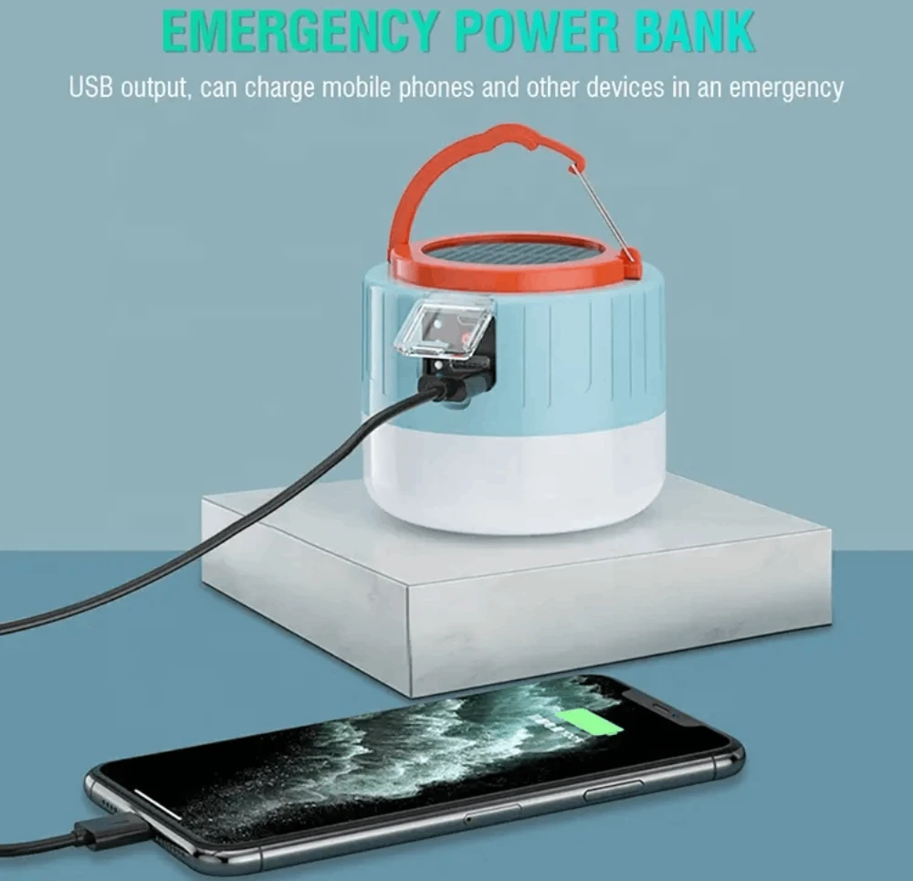 Nešiojamas Saulės Energijos Žibintas BORUiT YHX-0217 Powerbankas