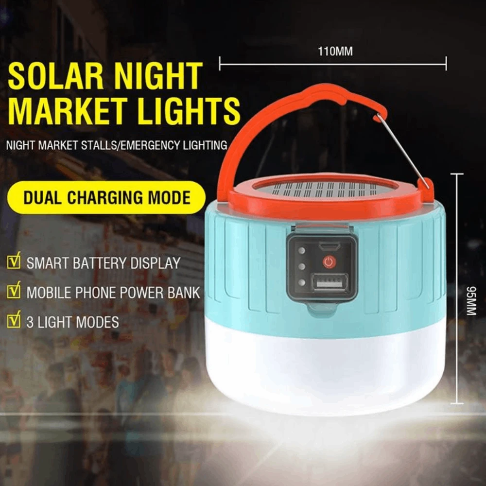 Nešiojamas Saulės Energijos Žibintas BORUiT YHX-0217 Powerbankas