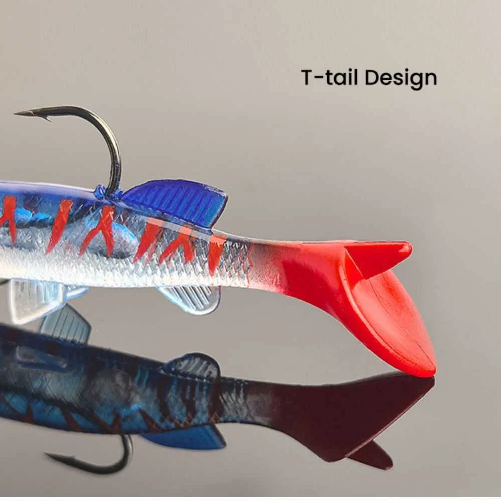 Silikoninis masalas su Jig galvute AsaTsuri T-Tail 3D BlueTiger 12 cm, 23g