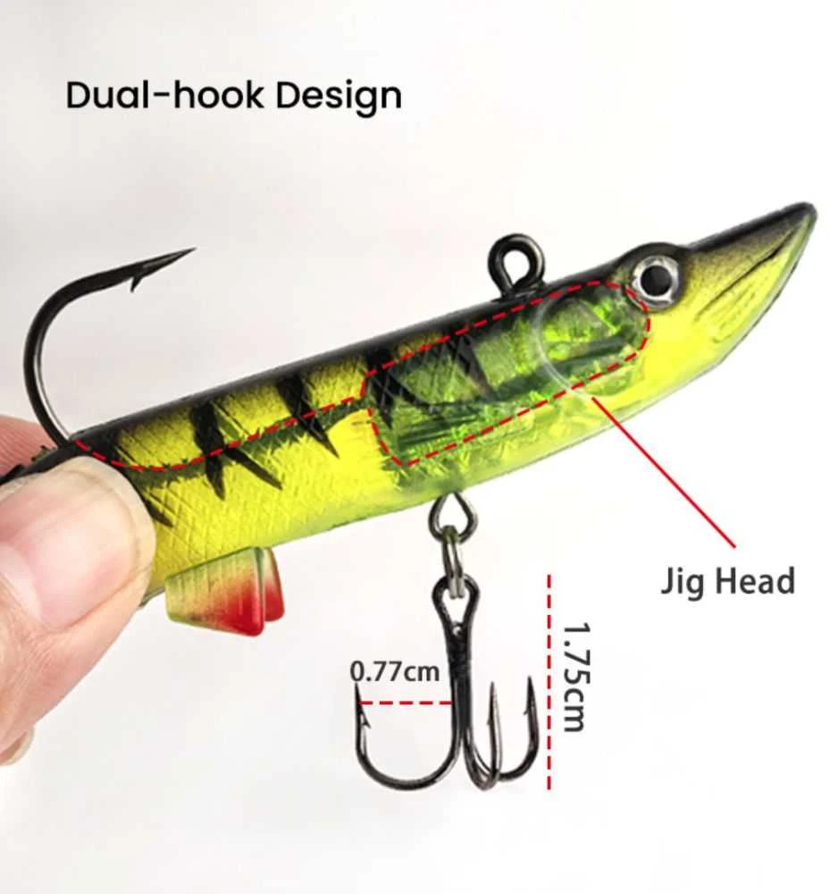 Silikoninis masalas su Jig galvute AsaTsuri T-Tail 3D BlueTiger 12 cm, 23g