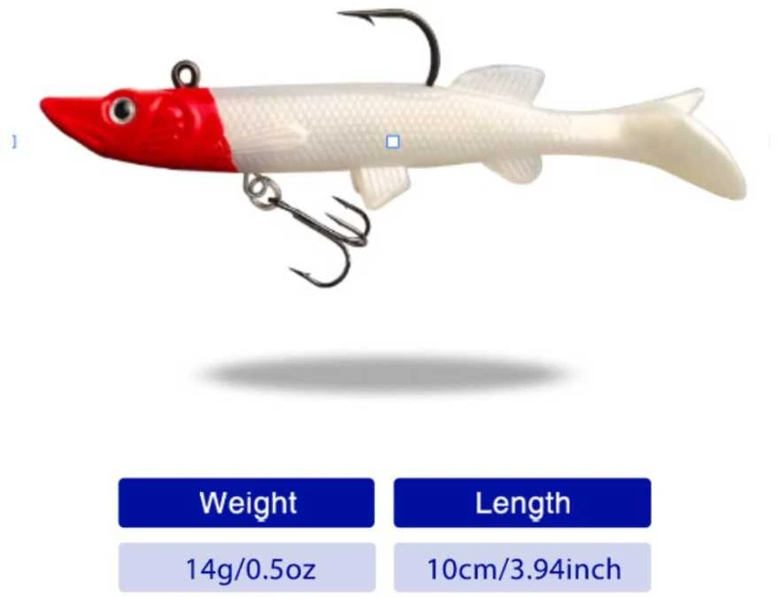 Silikoninis masalas su Jig galvute AsaTsuri T-Tail 3D RedHead 9 cm, 15g