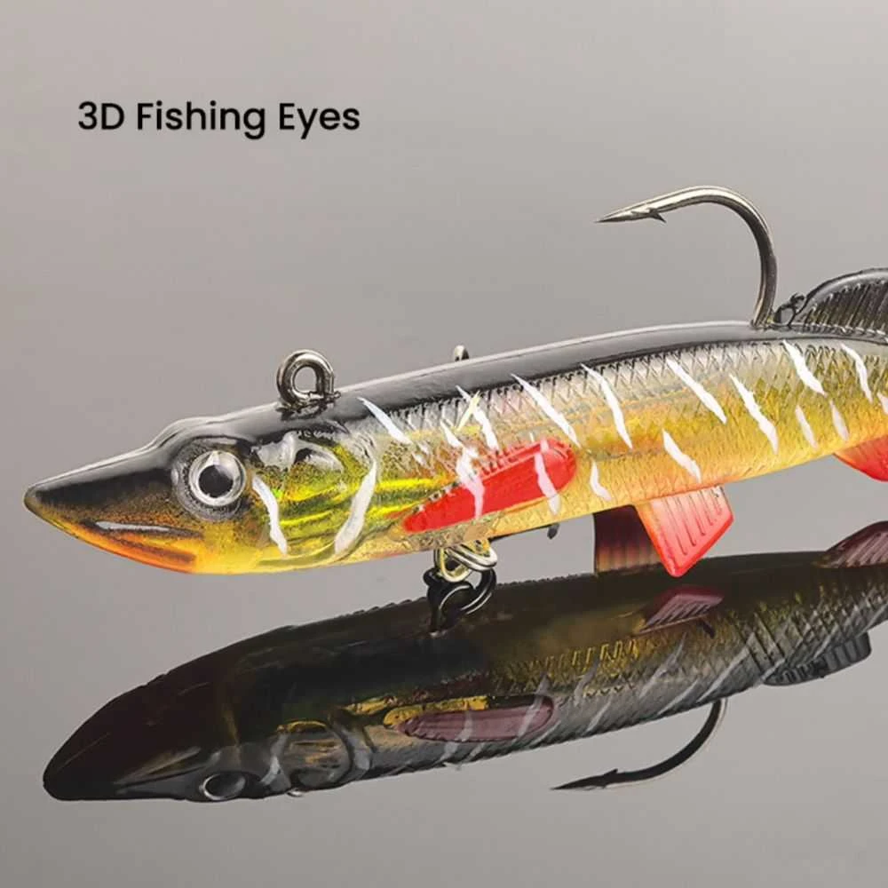 Silikoninis masalas su Jig galvute AsaTsuri T-Tail 3D BlueTiger 12 cm, 23g