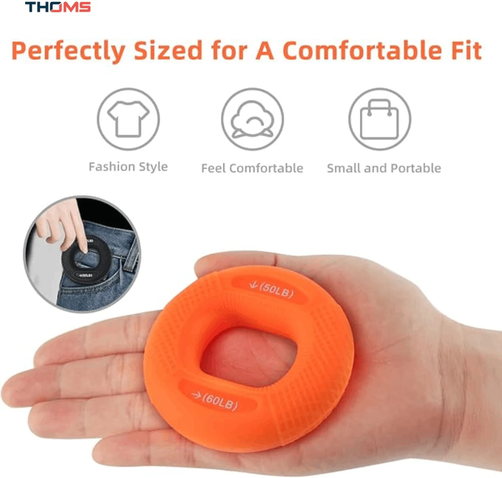 Silikoninis Plaštakos Treniruoklis - Espanderis THOMS Strengthener 78 mm. 50-60 Lbs